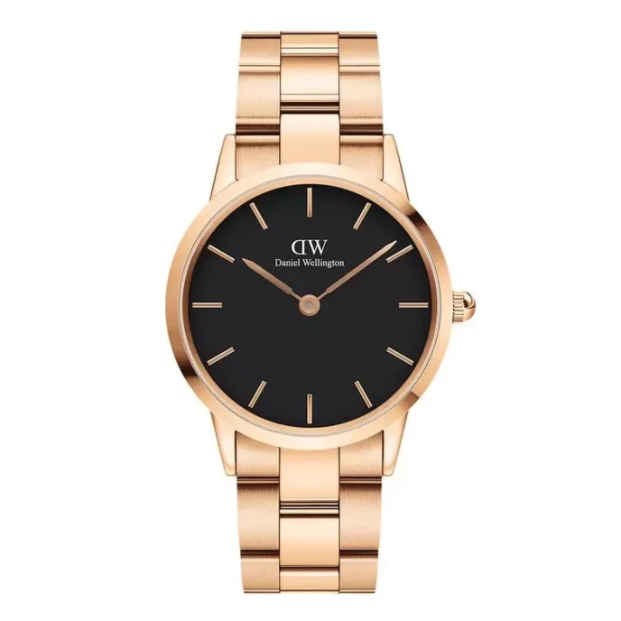  Shop Authentic Daniel Wellington Iconic Link Black Dial Rose Gold Steel Strap Watch for Women - DW00100210 - Luxxuri