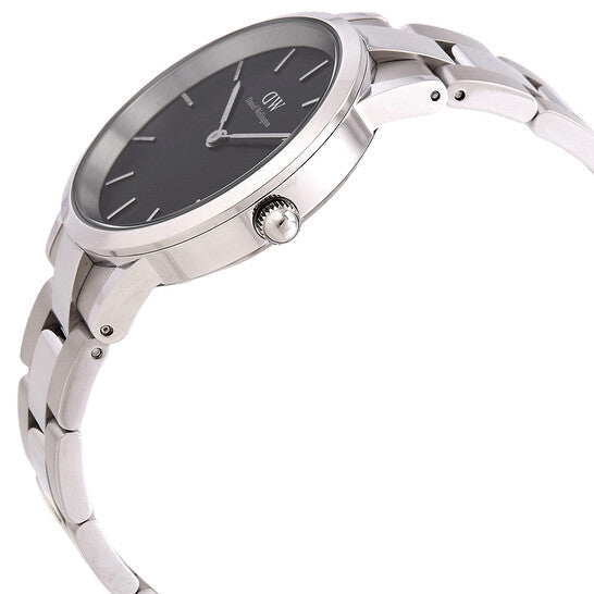  Shop Authentic Daniel Wellington Iconic Link Black Dial Silver Steel Strap Watch for Women - DW00100204 - Luxxuri