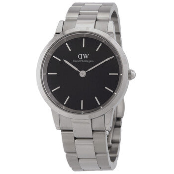  Shop Authentic Daniel Wellington Iconic Link Black Dial Silver Steel Strap Watch For Women - DW00100208 - Luxxuri