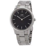  Shop Authentic Daniel Wellington Iconic Link Black Dial Silver Steel Strap Watch For Women - DW00100208 - Luxxuri