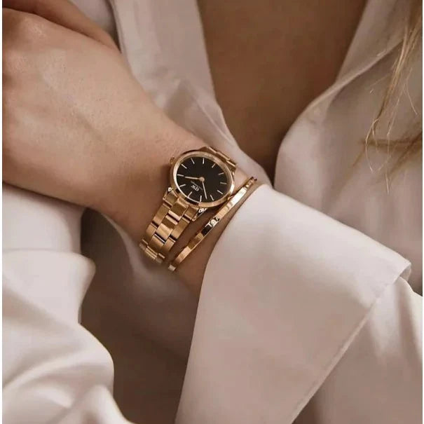  Shop Authentic Daniel Wellington Iconic Link Black Dial Rose Gold Steel Strap Watch for Women - DW00100212 - Luxxuri