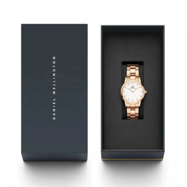  Shop Authentic Daniel Wellington Iconic Link White Dial Rose Gold Steel Strap Watch for Women - DW00100213 - Luxxuri