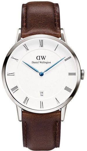  Shop Authentic Daniel Wellington Dapper Bristol White Dial Brown Leather Strap Watch For Women - DW00100090 - Luxxuri