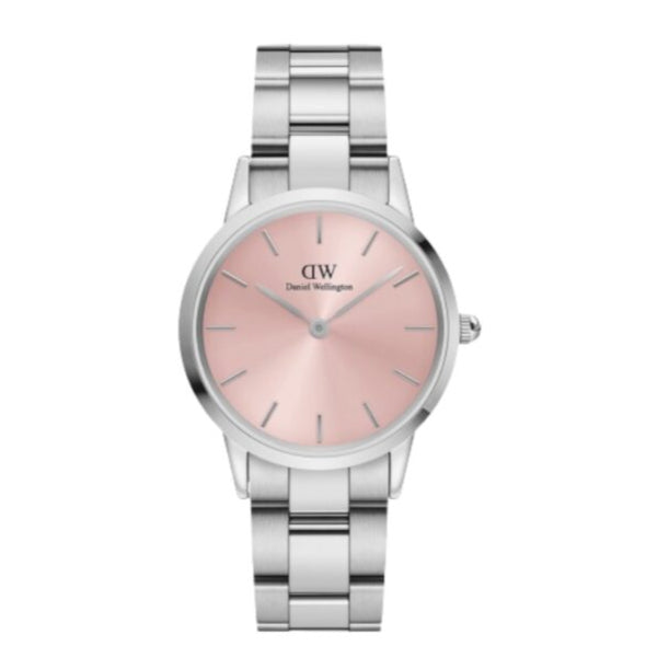  Shop Authentic Daniel Wellington Iconic Pink Dial Silver Steel Strap Watch For Women - DW00100329 - Luxxuri