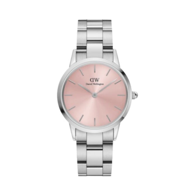  Shop Authentic Daniel Wellington Iconic Pink Dial Silver Steel Strap Watch For Women - DW00100325 - Luxxuri