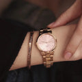  Shop Authentic Daniel Wellington Iconic Link Pink Dial Rose Gold Steel Strap Watch For Women - DW00100333 - Luxxuri