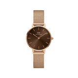  Shop Authentic Daniel Wellington Petite Amber Brown Dial Gold Mesh Strap Watch For Women - DW00100476 - Luxxuri
