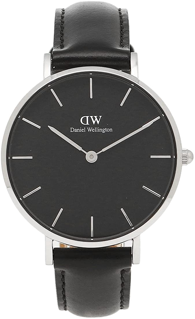  Shop Authentic Daniel Wellington Petite Sheffield Black Dial Black Leather Strap Watch For Women - DW00100180 - Luxxuri