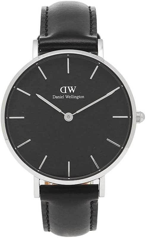  Shop Authentic Daniel Wellington Petite Sheffield Black Dial Black Leather Strap Watch For Women - DW00100180 - Luxxuri