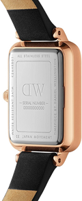  Shop Authentic Daniel Wellington Quadro Sheffield Black Dial Black Leather Strap Watch For Women - DW00100435 - Luxxuri