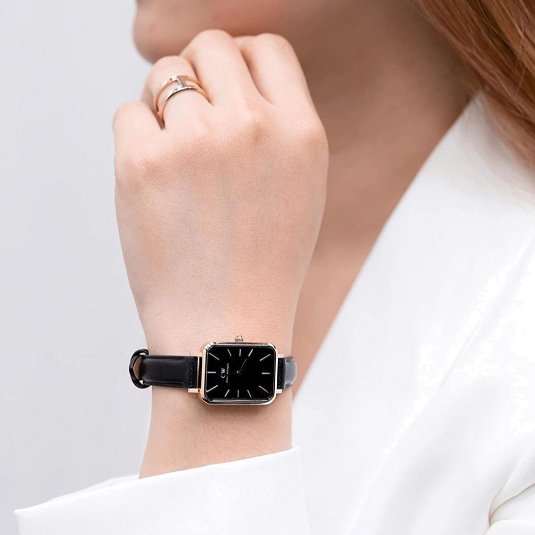  Shop Authentic Daniel Wellington Quadro Sheffield Black Dial Black Leather Strap Watch For Women - DW00100435 - Luxxuri