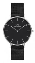  Shop Authentic Daniel Wellington Petite Ashfield Black Dial Black Mesh Strap Watch For Women - DW00100308 - Luxxuri