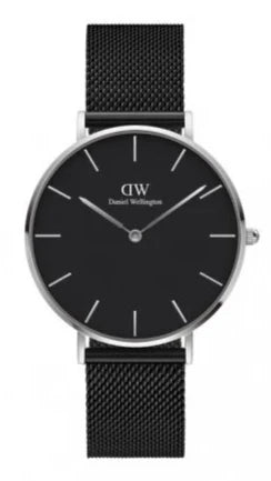 Shop Authentic Daniel Wellington Petite Ashfield Black Dial Black Mesh Strap Watch For Women - DW00100308 - Luxxuri