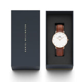  Shop Authentic Daniel Wellington Classy St Mawes White Dial Brown Leather Strap Watch For Women - DW00100075 - Luxxuri