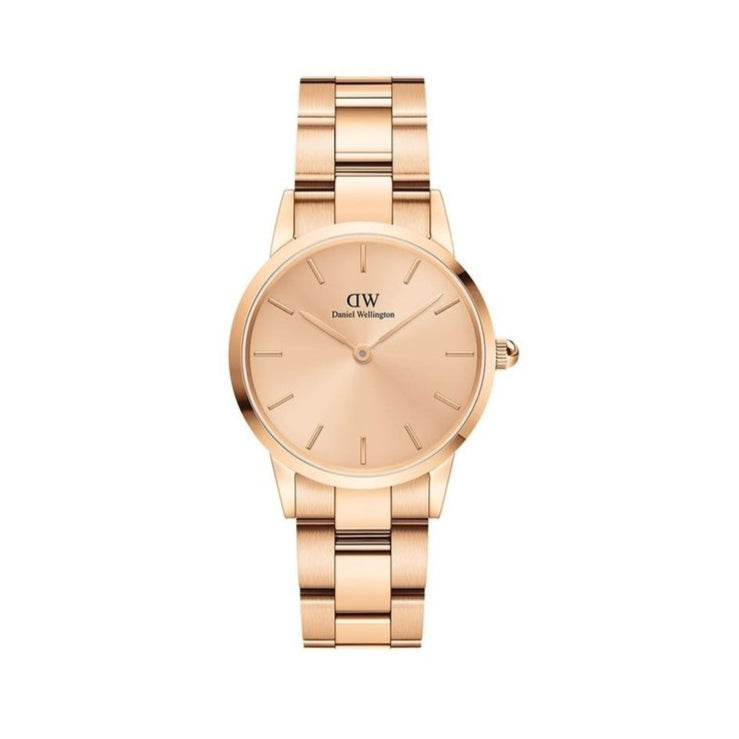  Shop Authentic Daniel Wellington Iconic Link Unitone Rose Gold Dial Rose Gold Steel Strap Watch For Women - DW00100401 - Luxxuri