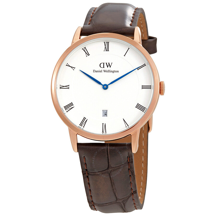  Shop Authentic Daniel Wellington Dapper York White Dial Brown Leather Strap Watch For Men - DW00100085 - Luxxuri