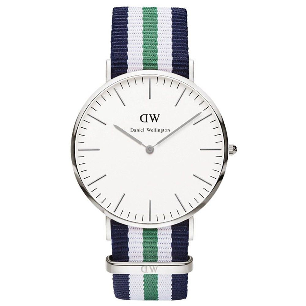  Shop Authentic Daniel Wellington Classic Nottingham White Dial Two Tone NATO Strap Watch For Men - 0208DW - Luxxuri