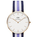  Shop Authentic Daniel Wellington Classic Trinity White Dial Three Tone Nylon Strap Watch For Women - 0509DW - Luxxuri