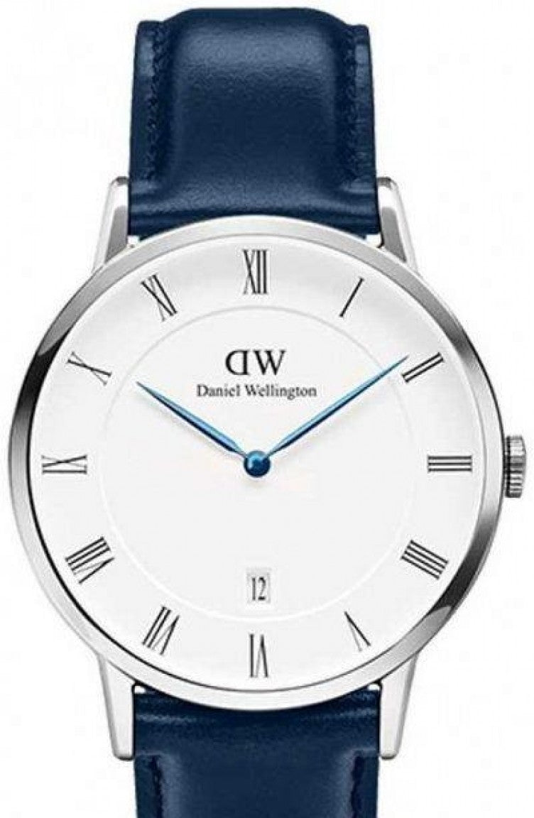  Shop Authentic Daniel Wellington Classic Sheffield White Dial Navy Blue Leather Strap Watch For Women - DW00100194 - Luxxuri