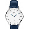  Shop Authentic Daniel Wellington Classic Sheffield White Dial Navy Blue Leather Strap Watch For Women - DW00100194 - Luxxuri