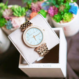  Shop Authentic Michael Kors Darci Analog Mother of Pearl Green Dial Gold Steel Strap Watch For Women - MK3498 - Luxxuri