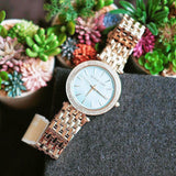  Shop Authentic Michael Kors Darci Analog Mother of Pearl Green Dial Gold Steel Strap Watch For Women - MK3498 - Luxxuri