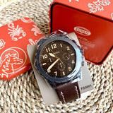  Shop Authentic Fossil Bowman Chronograph Brown Dial Brown Leather Strap Watch for Men - FS5601 - Luxxuri