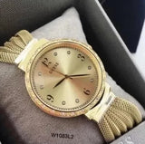  Shop Authentic Guess Chiffon Gold Dial Gold Mesh Bracelet Watch For Women - W1083L2 - Luxxuri