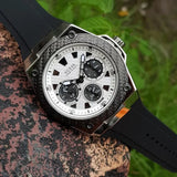  Shop Authentic Guess Legacy White Dial Black Rubber Strap Watch For Men - W1049G3 - Luxxuri