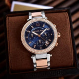  Shop Authentic Michael Kors Parker Blue Dial Two Tone Steel Strap Watch for Women - MK6141 - Luxxuri