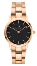  Shop Authentic Daniel Wellington Iconic Link Black Dial Rose Gold Steel Strap Watch for Women - DW00100212 - Luxxuri