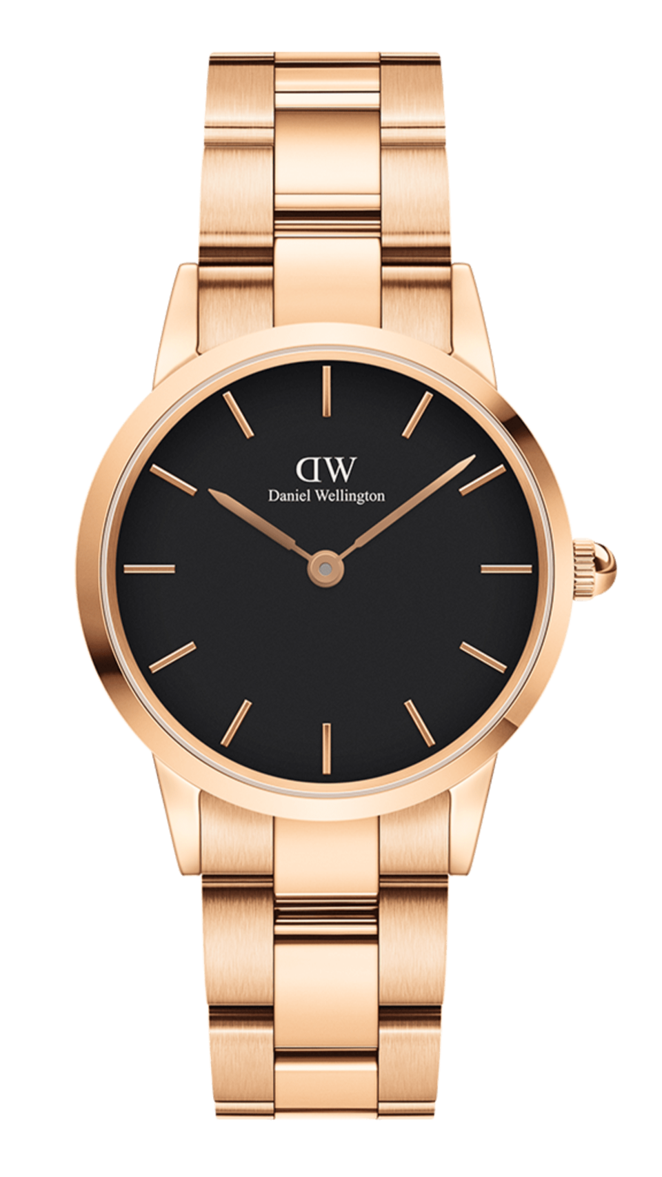  Shop Authentic Daniel Wellington Iconic Link Black Dial Rose Gold Steel Strap Watch For Men - DW00100344 - Luxxuri