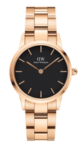  Shop Authentic Daniel Wellington Iconic Link Black Dial Rose Gold Steel Strap Watch For Men - DW00100344 - Luxxuri