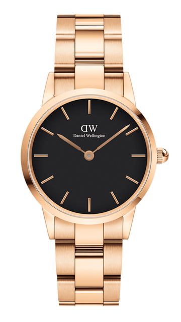  Shop Authentic Daniel Wellington Iconic Link Black Dial Rose Gold Steel Strap Watch For Men - DW00100344 - Luxxuri