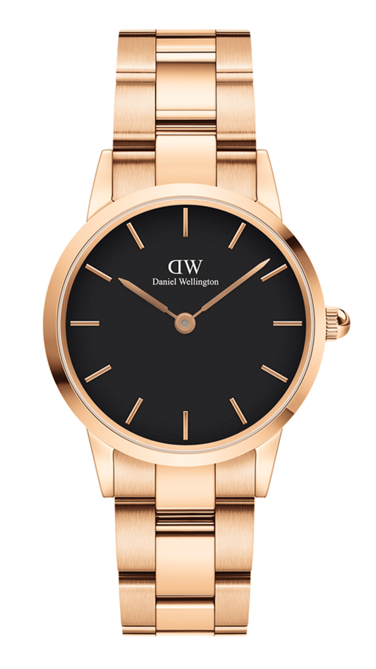  Shop Authentic Daniel Wellington Iconic Link Black Dial Rose Gold Steel Strap Watch For Men - DW00100344 - Luxxuri