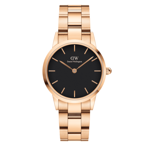  Shop Authentic Daniel Wellington Iconic Link Black Dial Rose Gold Steel Strap Watch for Women - DW00100210 - Luxxuri