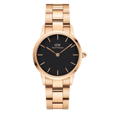  Shop Authentic Daniel Wellington Iconic Link Black Dial Rose Gold Steel Strap Watch for Women - DW00100210 - Luxxuri