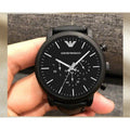  Shop Authentic Emporio Armani Luigi Chronohraph Black Dial Black Leather Strap Watch For Men - AR1970 - Luxxuri