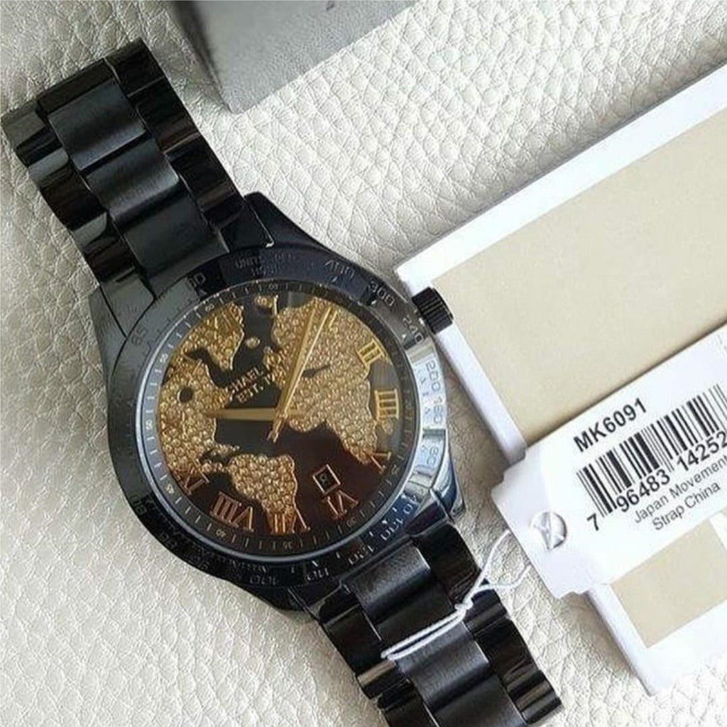  Shop Authentic Michael Kors Layton Pave Black Dial Black Steel Strap Watch for Women - MK6091 - Luxxuri