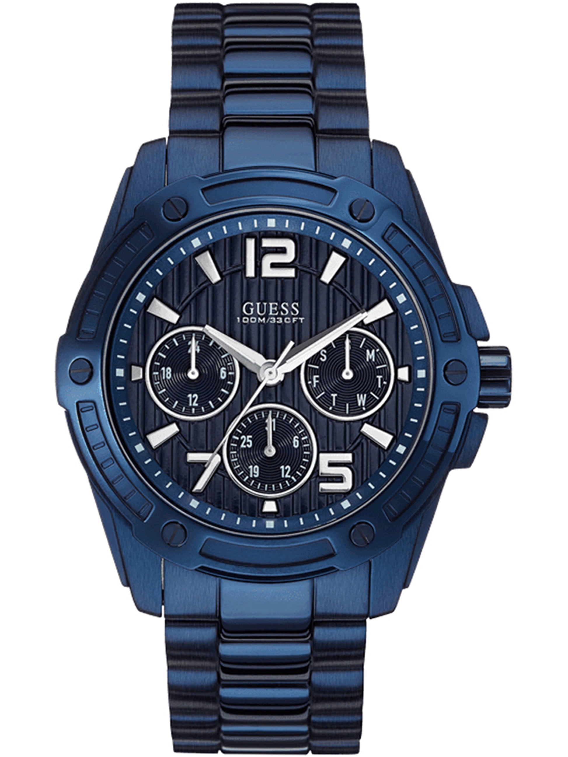  Shop Authentic Guess Flagship Chronograph Blue Dial Blue Steel Strap Watch for Men - W0601G2 - Luxxuri