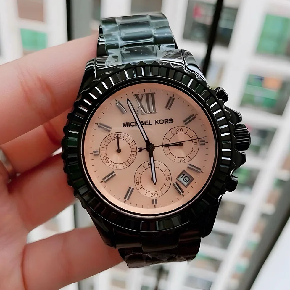  Shop Authentic Michael Kors Everest Quartz Rose Gold Dial Black Steel Strap Watch For Women - MK5872 - Luxxuri