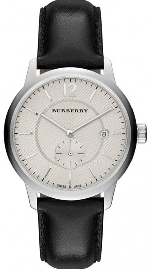  Shop Authentic Burberry The Classic Horseferry Beige Dial Black Leather Strap Watch for Men - BU10000 - Luxxuri