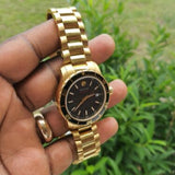  Shop Authentic Movado Series 800 Black Dial Gold Steel Strap Watch For Men - 2600145 - Luxxuri
