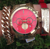  Shop Authentic Michael Kors Runway Quartz Orange Dial Gold Steel Strap Watch For Women - MK5930 - Luxxuri