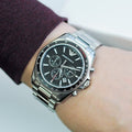  Shop Authentic Emporio Armani Sigma Chronograph Black Dial Silver Steel Strap Watch For Men - AR6098 - Luxxuri