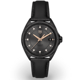  Shop Authentic Tag Heuer Formula 1 Diamonds Black Dial Black Leather Strap Watch for Women - WBJ1417.FC8234 - Luxxuri