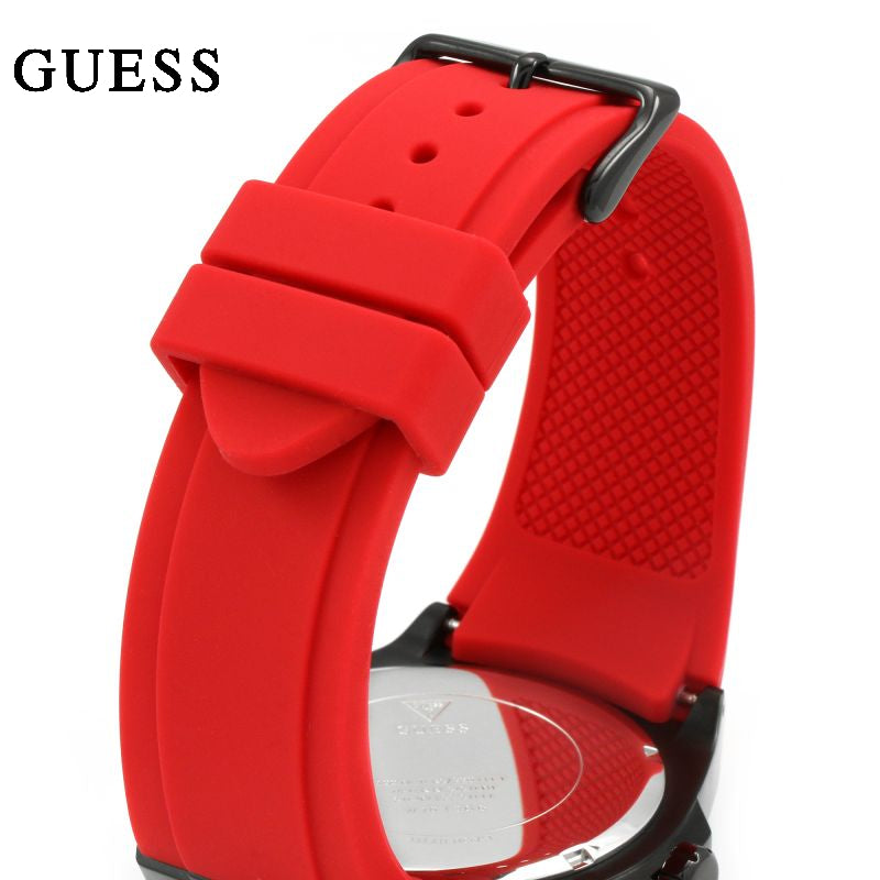  Shop Authentic Guess Legacy Black Dial Red Silicone Strap Watch for Men - W1049G6 - Luxxuri