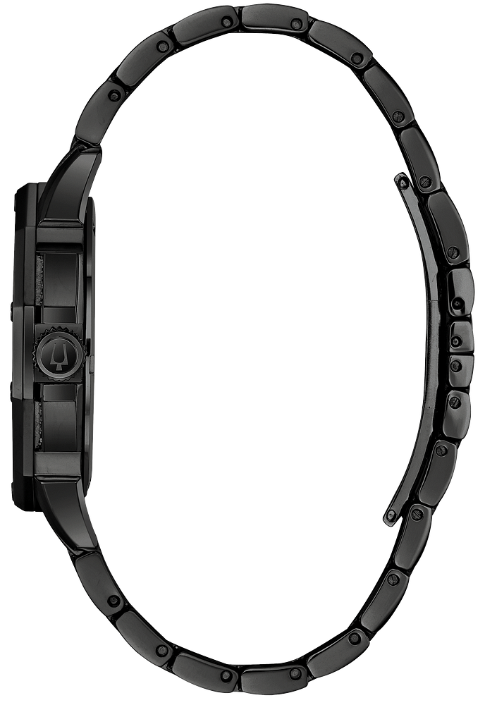  Shop Authentic Bulova Crystal Collection Phantom Black Dial Black Steel Strap Watch for Men - 98A240 - Luxxuri