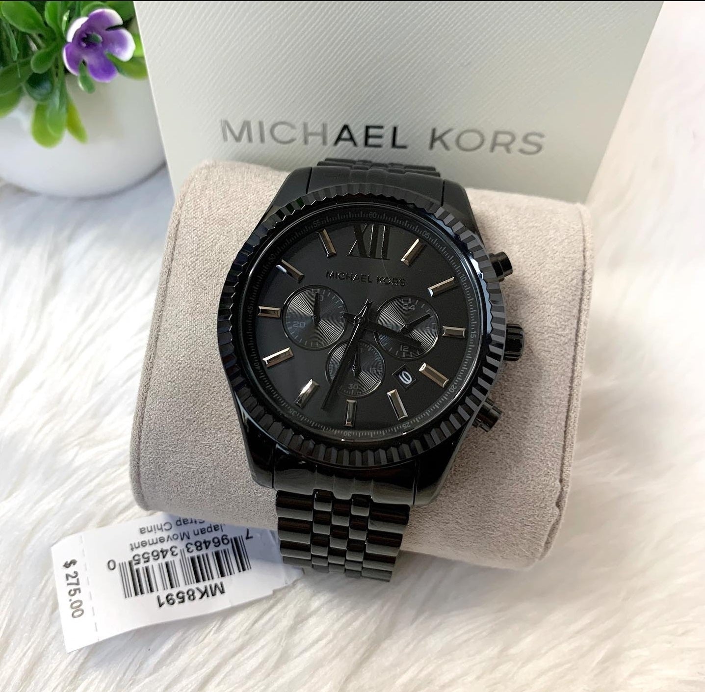  Shop Authentic Michael Kors Lexington Chronograph Black Dial Black Steel Strap Watch For Men - MK8591 - Luxxuri