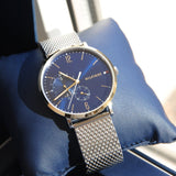  Shop Authentic Tommy Hilfiger Brooklyn Quartz Blue Dial Silver Mesh Bracelet Watch for Men - 1791505 - Luxxuri